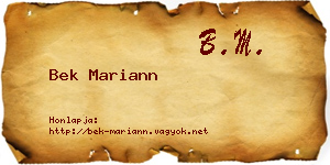Bek Mariann névjegykártya